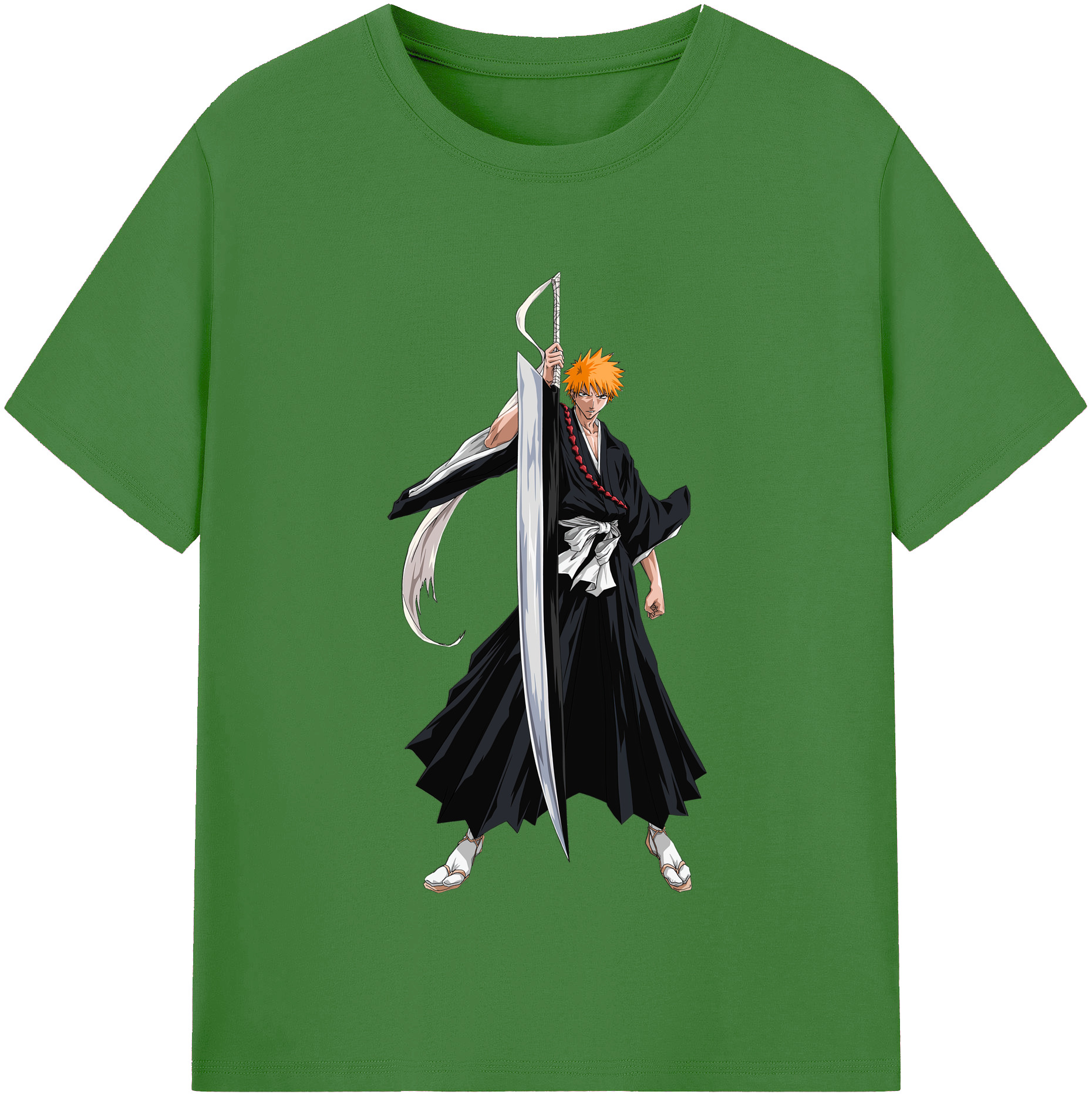 （画像用） ブリーチ 黒崎一護（くろさき いちご）BLEACH Kurosaki Ichigo レディースカジュアルプリントTシャツ（綿100％）